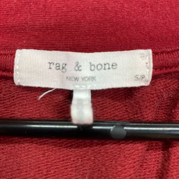 Rag & Bone Womens Red V-Neck Long Sleeve Pullover Sweatshirt Size S Cotton Blend - Picture 5 of 11